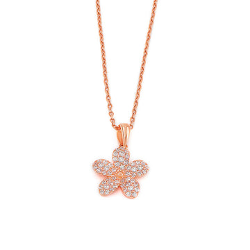 Rose Gold Floweret Pendant with Chain