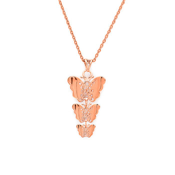 Rose Gold Butterfly Pendant with Chain