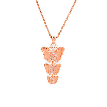 Rose Gold Butterfly Pendant with Chain