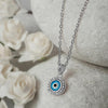 Silver Evil Eye Pendant with Chain