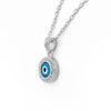 Silver Evil Eye Pendant with Chain