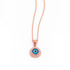 Rose Gold Evil Eye Pendant with Chain