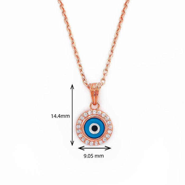 Dainty Diamond and Genuine Sapphire Evil Eye Necklace In Solid Gold | Takar  Jewelry