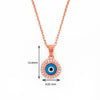 Rose Gold Evil Eye Pendant with Chain