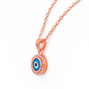 Rose Gold Evil Eye Pendant with Chain
