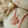 Rose Gold Shamrock Leaf Pendant with Chain
