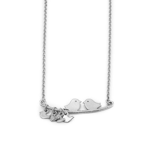 Silver Lovebirds Necklace
