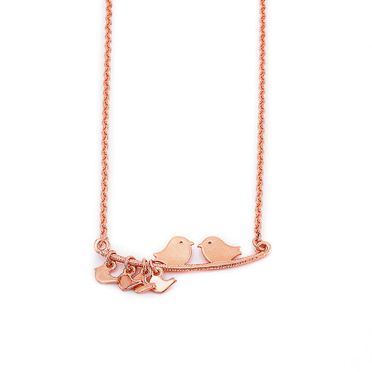 Rose Gold Lovebirds Necklace