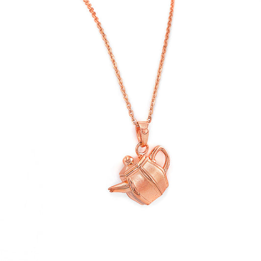 Rose Gold Tiny Tea-Pot Pendant with Chain