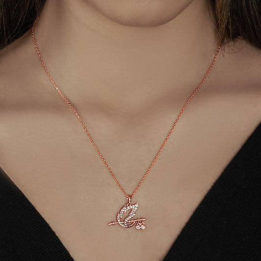 Rose Gold Shree Krishna Baasuri Pendant with Chain