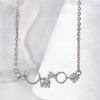 Silver Crystal Gears Necklace