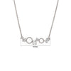 Silver Crystal Gears Necklace