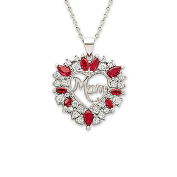 Silver Mom’s Heart Pendant with Chain