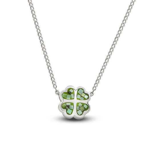 Silver Green Valley Pendant with Chain