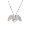 Silver Open Heart Pendant with Chain