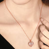 Rose Gold Open Heart Pendant with Chain