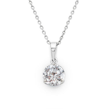 Silver Solitaire Dream 10 mm Pendant with Chain