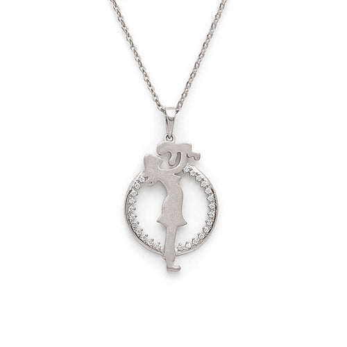 Silver Maternal Love Pendant with Chain