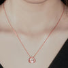 Rose Gold Crystal Delight Pendant with Chain