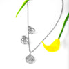 Silver Bouquet Pendant Set