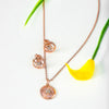 Rose Gold  Bouquet Pendant Set