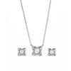 Silver Floral Pendant Set
