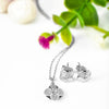 Silver Mini Flower Pendant Set