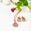 Rose Gold Mini Flower Pendant Set