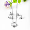 Silver Crystal Window Necklace Set