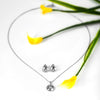 Silver Round Illusion Pendant Set