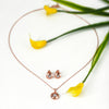 Rose Gold Round Illusion Pendant Set