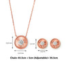 Rose Gold Stone Rim Necklace Set