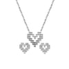 Silver Digital Love Pendant Set