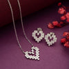 Silver Digital Love Pendant Set