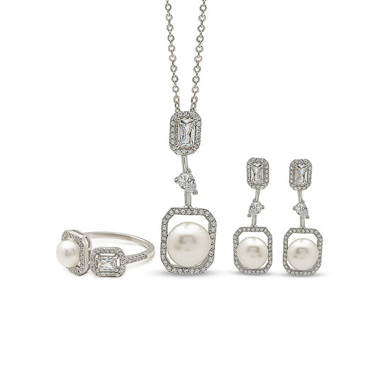 Silver Precious Pearl Set