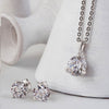 Silver Solitaire Dream 4 mm Earrings with 6 mm Pendant Set