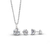 Silver Solitaire Dream 4 mm Earrings with 6 mm Pendant Set