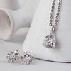 Silver Solitaire Dream 8 mm Earrings with 10 mm Pendant Set