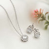 Silver Crystal Gloss Necklace Set