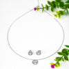 Silver Stone Rim Necklace Set