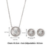 Silver Stone Rim Necklace Set