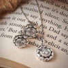 Silver Wheel Of Heart Pendant Set (5 in 1 Crystal)