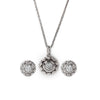 Silver Wheel Of Heart Pendant Set (5 in 1 Crystal)