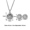 Silver Wheel Of Heart Pendant Set (5 in 1 Crystal)