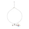 Silver Wheel Of Heart Pendant Set (5 in 1 Crystal)