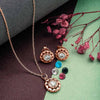 Rose Gold Wheel Of Heart Pendant Set (5 in 1 Crystal)