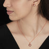 Rose Gold Wheel Of Heart Pendant Set (5 in 1 Crystal)