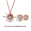 Rose Gold Wheel Of Heart Pendant Set (5 in 1 Crystal)