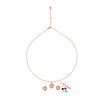 Rose Gold Wheel Of Heart Pendant Set (5 in 1 Crystal)