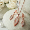Rose Gold Sparkle Amulet Pendant Set with Chain